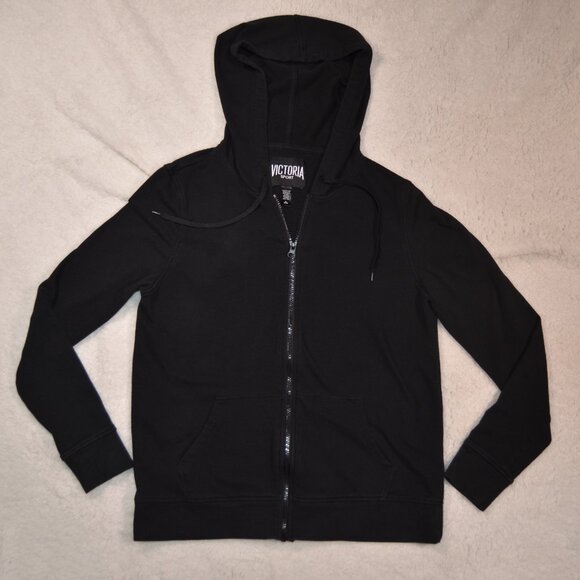 Victoria Sport black basic logo lightweight hoodie size M - Picture 11 of 11